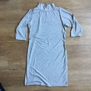 Grey bodycon dress with high collar